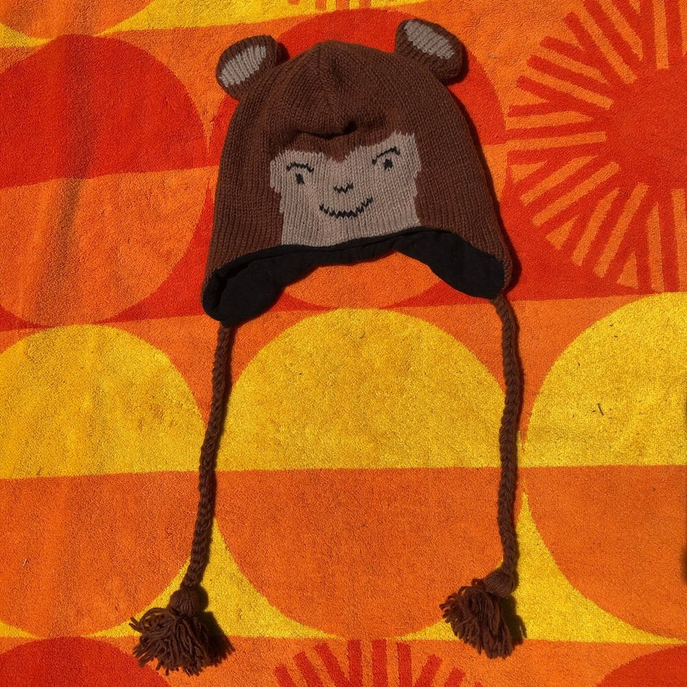 Brown Monkey Beanie (kids)